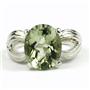 SR361, Green Amethyst (Prasiolite), 925 Sterling Silver Ring