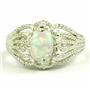 SR365, Created White Opal, 925 Sterling Silver Ring