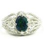 SR365, Created Blue Green Opal, 925 Sterling Silver Ring