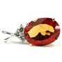 925 Sterling Silver Pendant w/accents, Padparadscha CZ, SP016