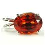 925 Sterling Silver Pendant, Created Padparadscha Sapphire, SP006