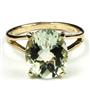 10K, 14K or 18K Gold Ladies Ring, Green Amethyst, R132