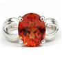 SR361, Created Padparadsha Sapphire, 925 Sterling Silver Ring