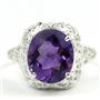 Sterling Silver Ladies Ring, Amethyst, SR009