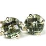 14k Gold Leverback Earrings, Green Amethyst, E117