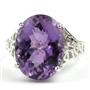 Sterling Silver Ladies Ring, Amethyst, SR049