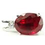 925 Sterling Silver Pendant, Created Ruby, SP018