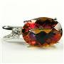 925 Sterling Silver Pendant, Twilight Fire Topaz, SP018