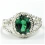 Russian Nanocrystal Emerald,925 Sterling Silver, SR070