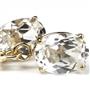 14k Gold Leverback Earrings, Cubic Zirconia, E007