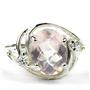 Sterling Silver Ladies Ring, Rose Quartz, SR021