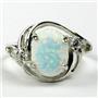 Sterling Silver Ladies Ring, Created White Opal, SR021