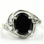 Sterling Silver Ladies Ring, Black Onyx, SR021