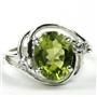 Sterling Silver Ladies Ring, Peridot, SR021