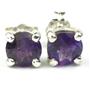 925 Sterling Silver Post Earrings, Amethyst, SE012