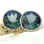 14k Gold Leverback Earrings, Neptunes Garden Topaz, E211
