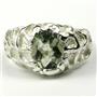 925 Sterling Silver Men's Nugget Ring, Green Amethyst (Prasiolite), SR168