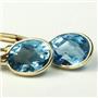14k Gold Leverback Earrings, Swiss Blue Topaz, E001