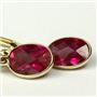 14k Gold Leverback Earrings, Created Ruby, E001