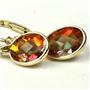 14k Gold Leverback Earrings, Twilight Fire Topaz, E001