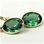 14k Gold Leverback Earrings, Russian Nanocrystal Emerald, E101