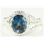 London Blue Topaz, 925 Sterling Silver Ring, SR070