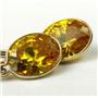 14k Gold Leverback Earrings, Golden CZ, E101