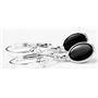 925 Sterling Silver Leverback Earrings, Black Onyx, SE001