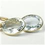 14k Gold Leverback Earrings, Aquamarine, E101