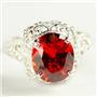 Sterling Silver Ladies Ring, Created Padparadscha, SR009