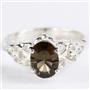 SR302, Smoky Quartz,  925 Sterling Silver Ring