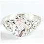 SR302, Rose Quartz,  925 Sterling Silver Ring