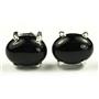 925 Sterling Silver Post Earrings, Black Onyx, SE002C