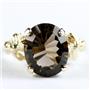 10K, 14K or 18K Gold Angel Ring, Smoky Quartz (Concave Cut), R154