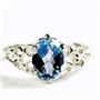 SR302 Neptune Garden Topaz, 925 Sterling Silver Ladies Ring