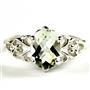 SR302, Green Amethyst (Prasiolite), 925 Sterling Silver Ring