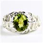 925 Sterling Silver Men's Nugget Ring, Peridot, SR168