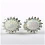 925 Sterling Silver Post Earrings, Created White Opal, SE183