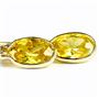 14K Gold Leverback Earrings, Golden Yellow CZ, E001