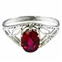 SR137, Created Ruby, 925 Sterling Silver Ring