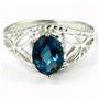 SR137, London Blue Topaz, 925 Sterling Silver Ring