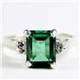 SR221, Russian Nanocrystal Emerald, 925 Sterling Silver Ring