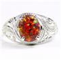 SR083, Created Red Brown Opal, 925 Sterling Silver Ladies Ring