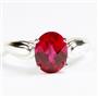 SR058, Created Ruby, 925 Sterling Silver Ladies Ring