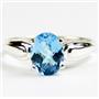 SR058, Swiss Blue Topaz, 925 Sterling Silver Ring