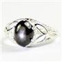 925 Sterling Silver Ladies Ring, Black Star Sapphire, SR137