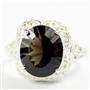 Sterling Silver Ladies Ring, Smoky Quartz, SR009