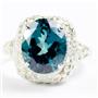 Sterling Silver Ladies Ring, Paraiba Topaz, SR009