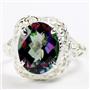 Sterling Silver Ladies Ring, Mystic Fire Topaz, SR009