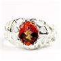 925 Sterling Silver Men's Nugget Ring, Twilight Fire Topaz, SR168